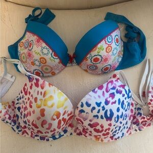 Victoria’s Secret Pink Leopard Rainbow Bra 36C Push Up